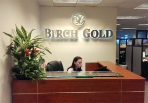 Birch Gold Group Reception Desk